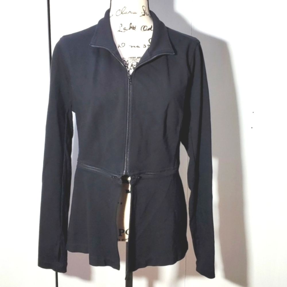 Cabi| Women's Black Convertible Coat Lightweight Chic Mod Careerwear Sz.M
